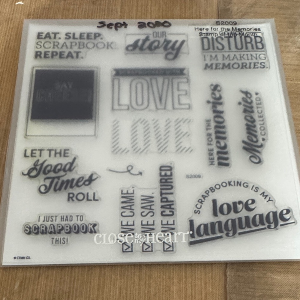 Close to My Heart Clear Scrapbooking Stamp Set - White/Black